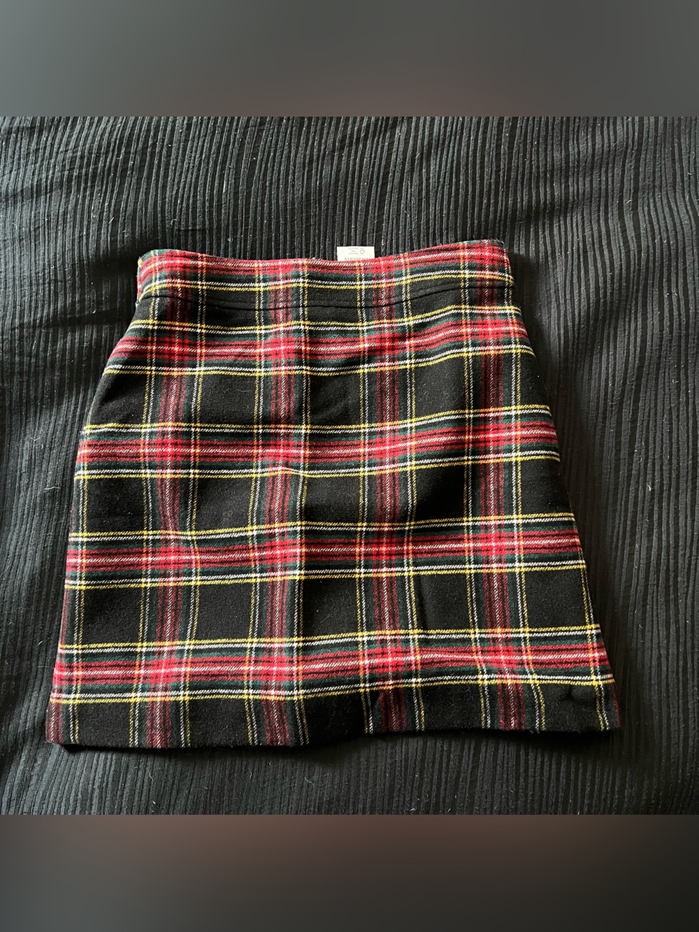 J. Crew Black Plaid Mini Skirt with Red and Yellow Tartan